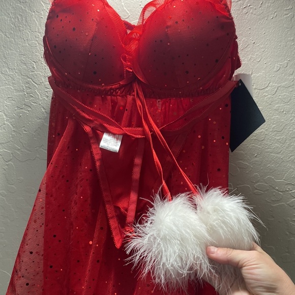 Christmas Cute wearing comes with a thong and adjustable baby doll top push up - Picture 4 of 13